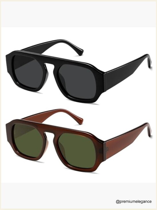 Polarized Retro Square Sunglasses UV400 Protection main image 5